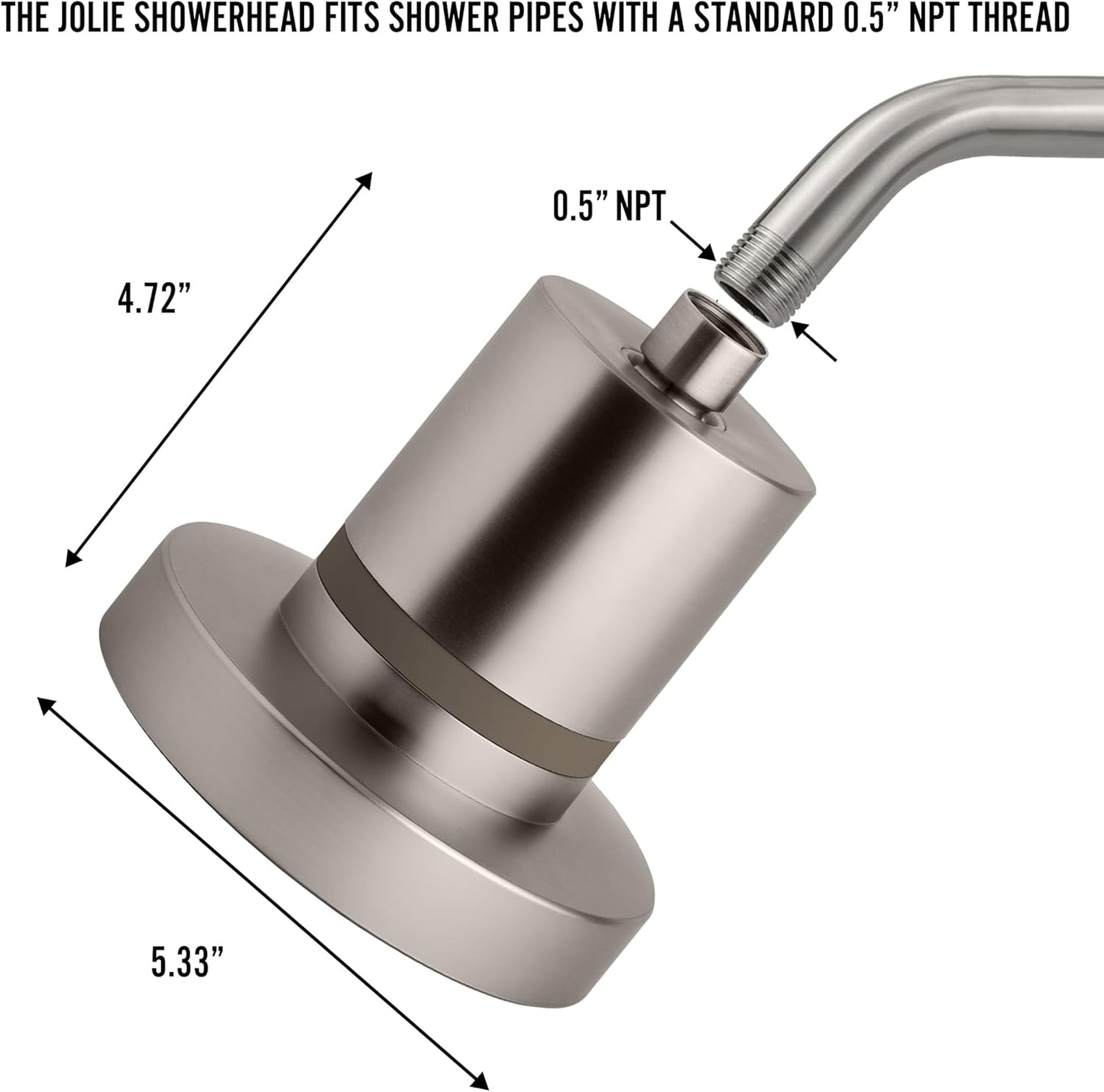 Jolie Replacement Filter for Showerhead - High Pressure Shower Filter, Clinically Tested for Healthier Hair & Skin