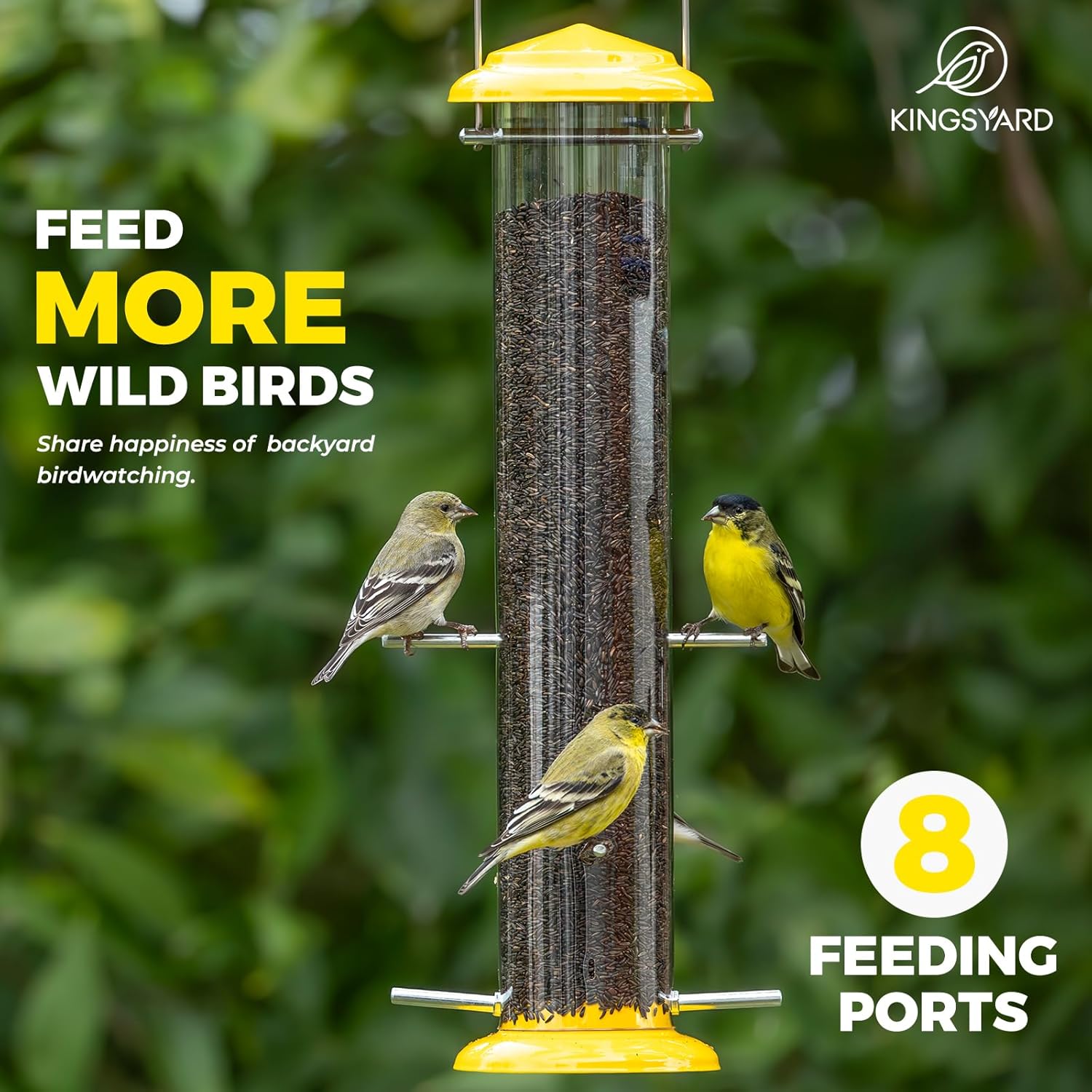 Kingsyard Metal Finch Feeder for Thistle/Nyjer Seed, Tube Bird Feeders