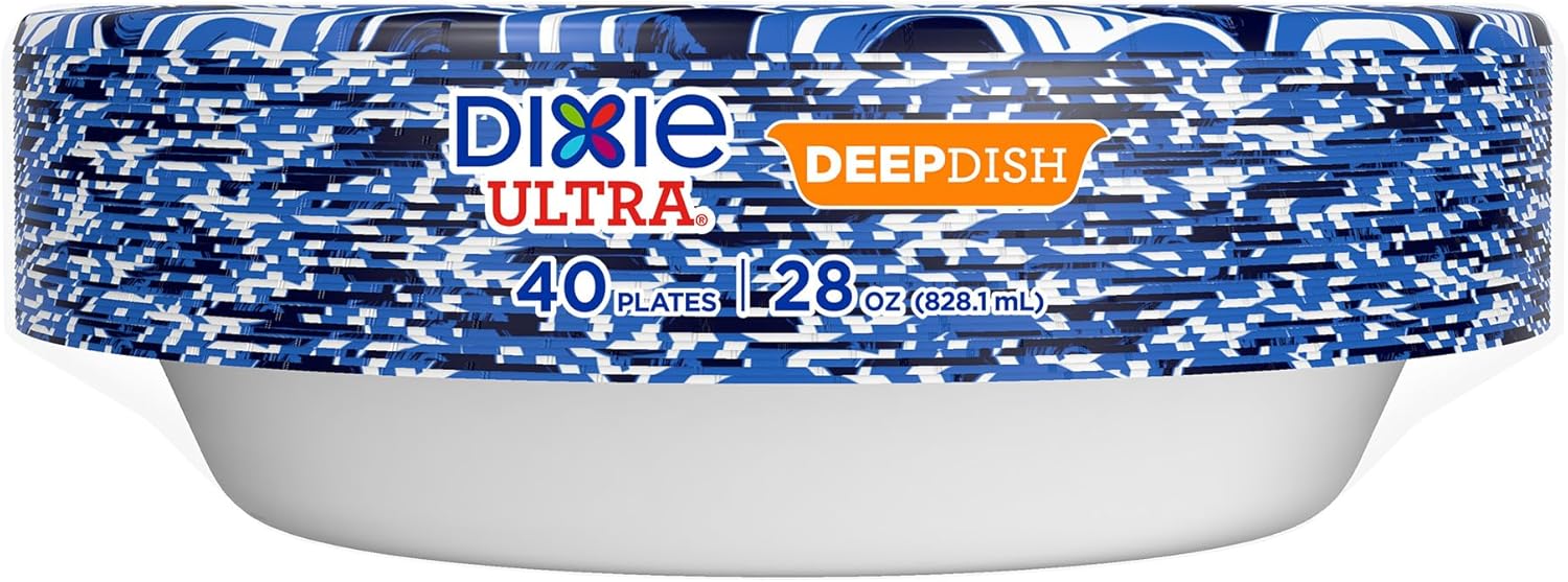 Dixie Ultra, Deep Dish Paper Plates, 28 Oz, 40 Count, Heavy Duty, Micr