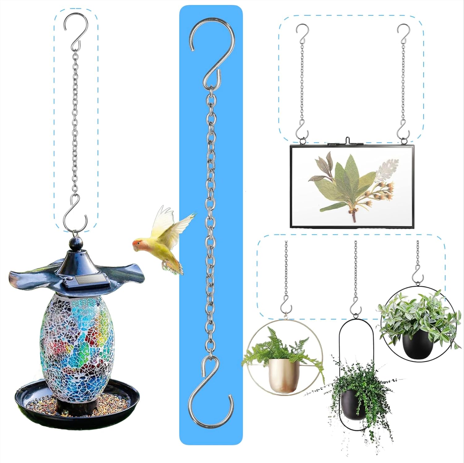 HS's Creation Stainless Steel 304 Planter Hanging Chain 10.5 Inch Long