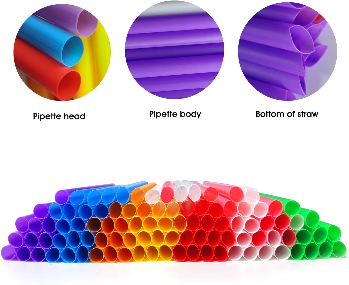 100 Pcs Jumbo Smoothie Straws Boba Straws,Individually Wrapped Multi C
