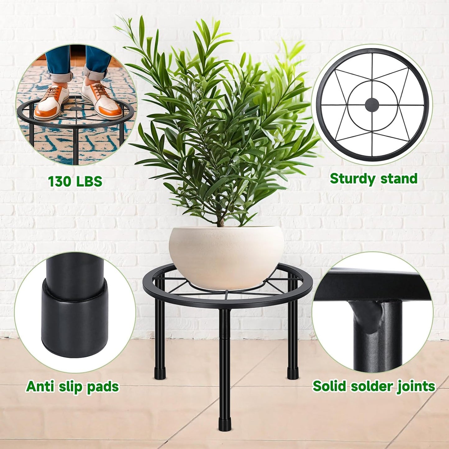 6 Pack Metal Plant Stands, Heavy Duty Plant Stand for Indoor Outdoor, 