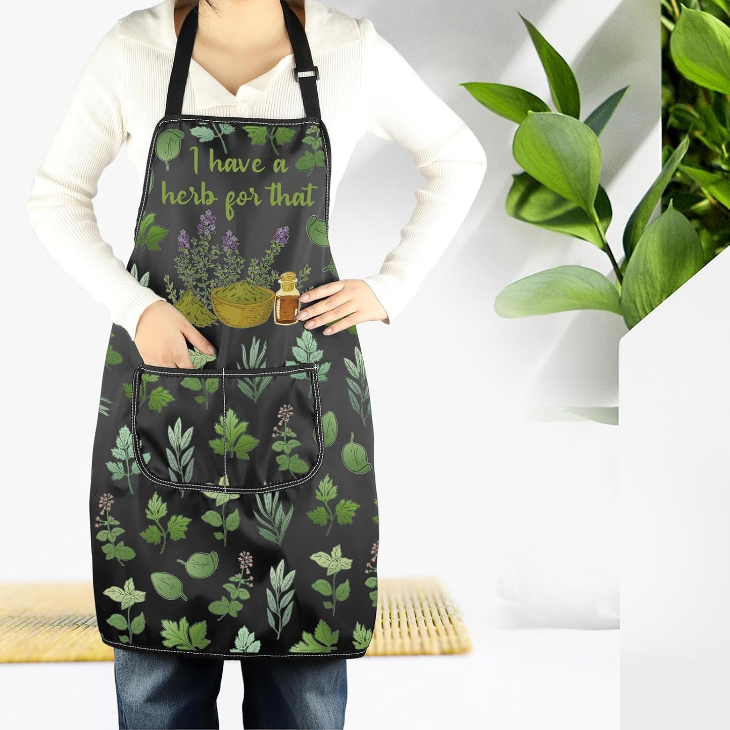 AKTAP Herb Apron Botanical Gift Herbalist Gifts Botanical Plant Lover Gifts I Have A Herb For That Botanical Garden Gardening Apron
