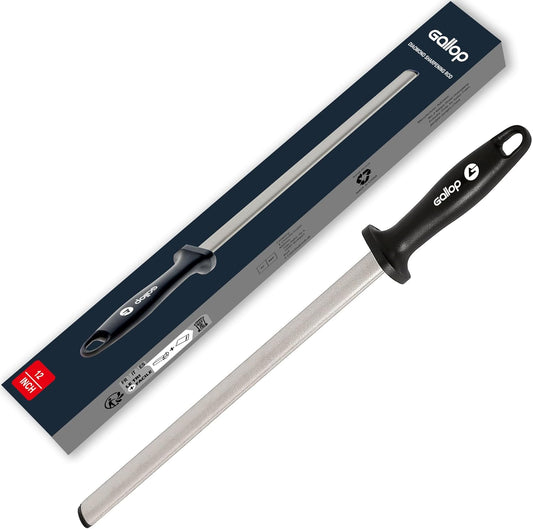 12 Inch Diamond Honing Steel,Knife Sharpener Rod,For Sharpening Kitchen Knife, Cooking Knives, Butcher's Knives, Home Gourmet Blades, Garden Tools Sharpening Stick