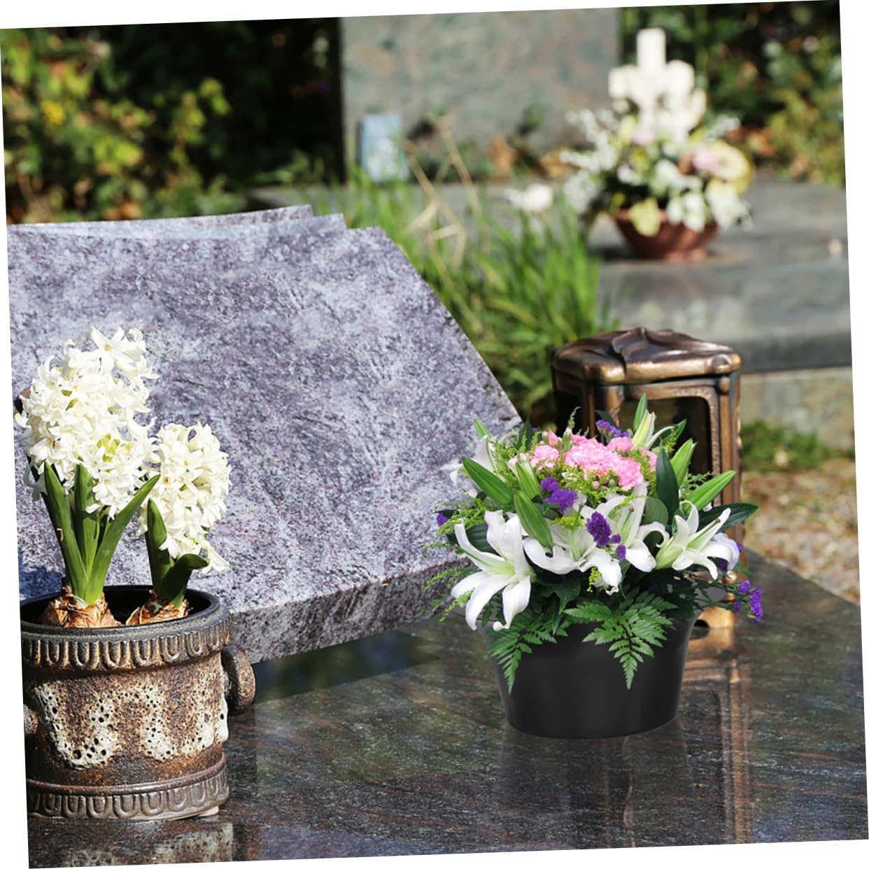 Milisten 10pcs Memorial Flower Pot for Tomb Durable Floral Holder for 