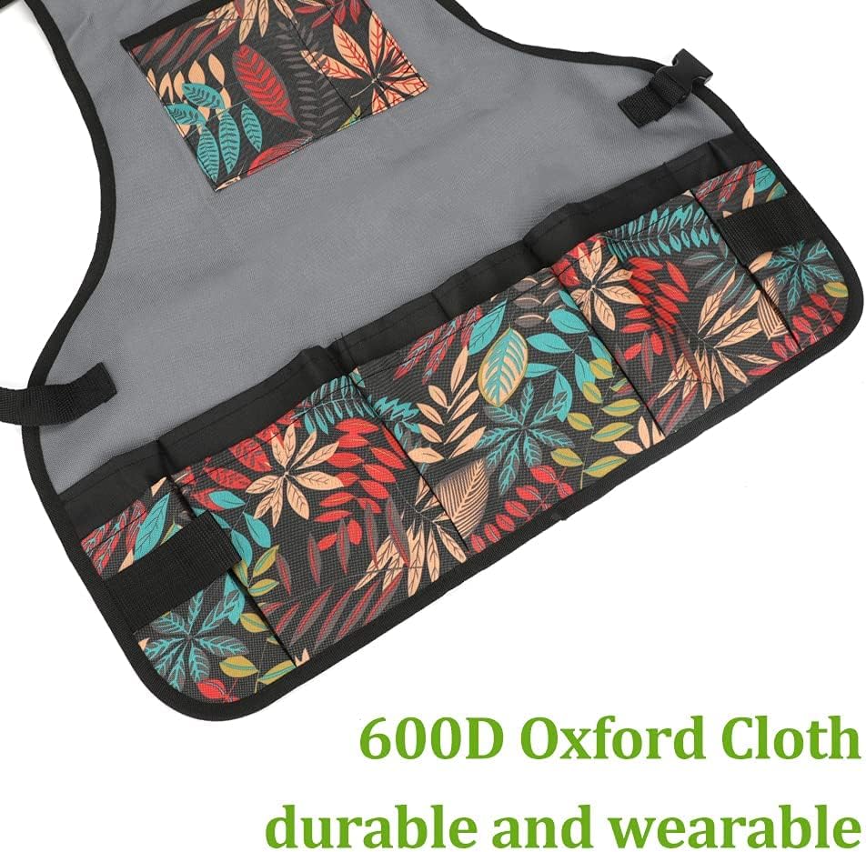 Laelr Garden Apron Oxford Cloth Work Apron With Pockets Adjustable Hea