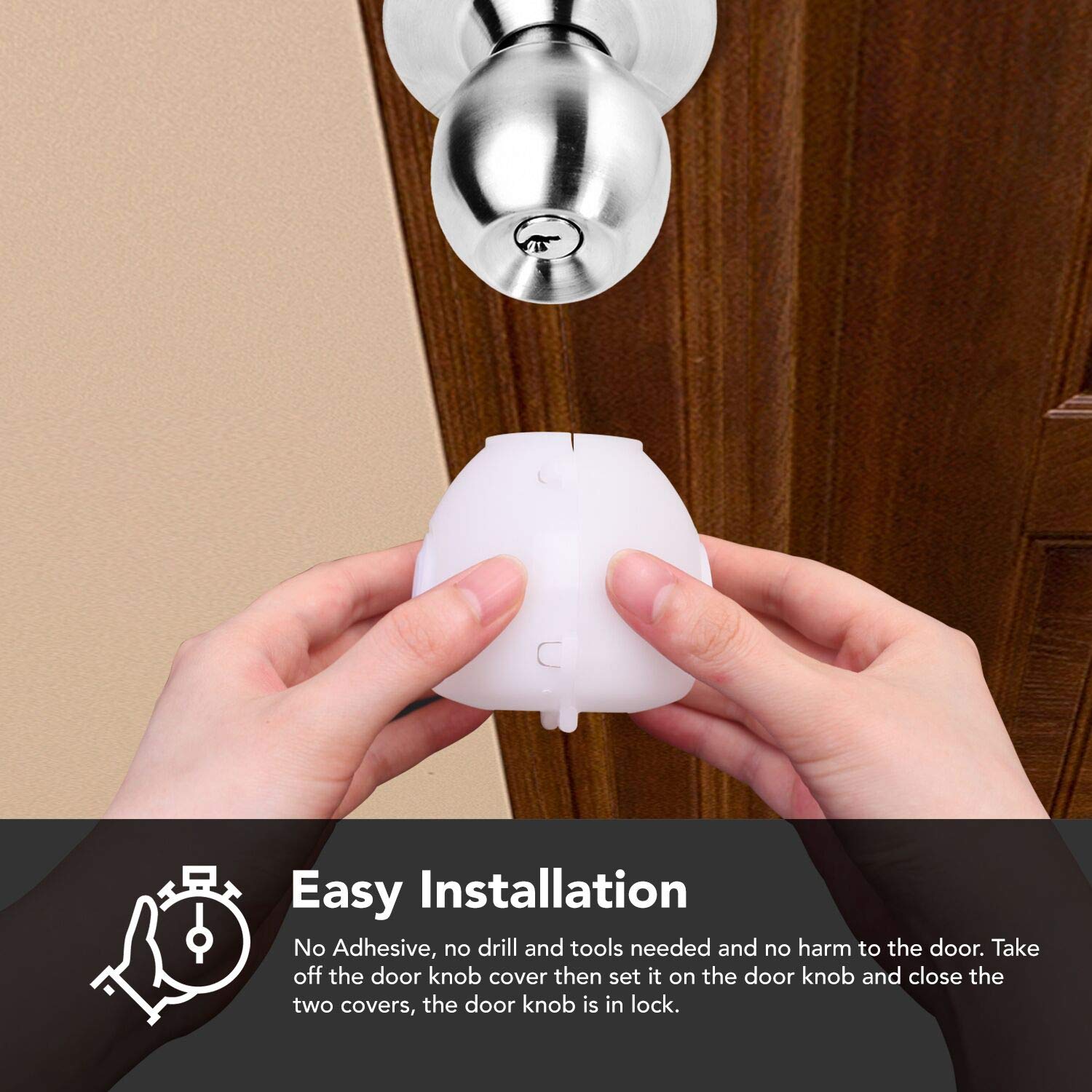 Mom's Choice Gold Awards Winner - EUDEMON 4 Pack Baby Safety Door Knob
