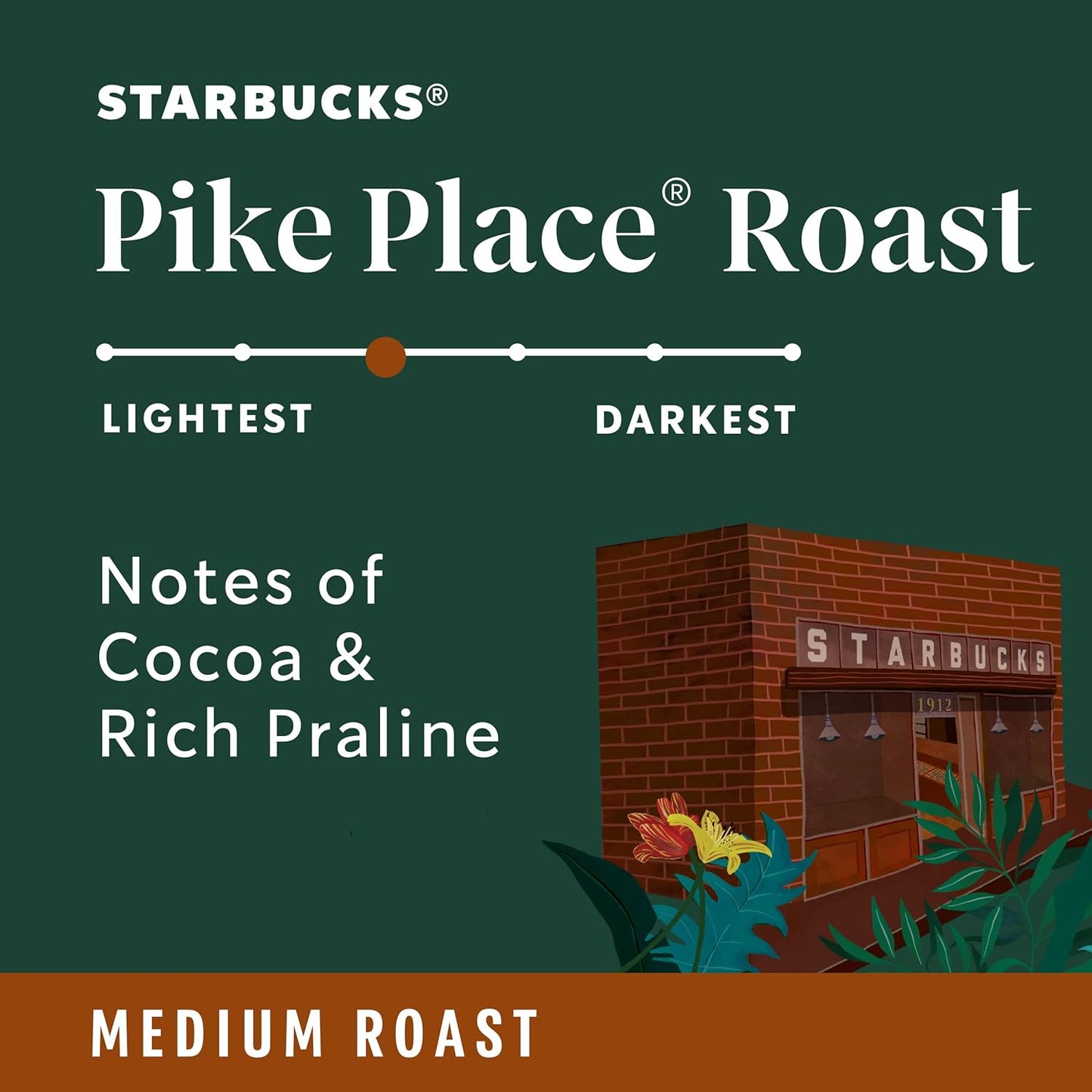 Starbucks K-Cup Coffee Pods, Medium Roast Hot or Iced Coffee, Pike Pla