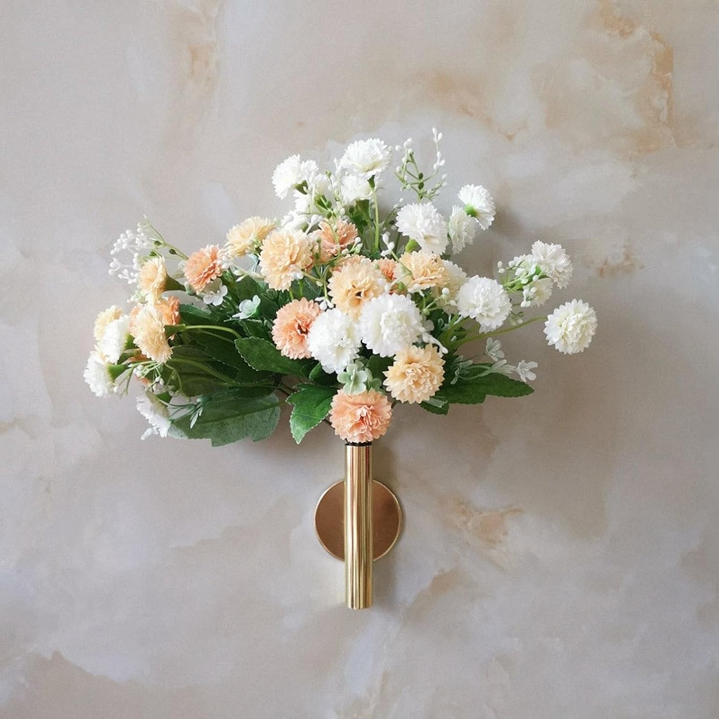 AIM & GGKK Wall Planters,4 Pcs Wall Mounted Metal Hanging Plant Holder for Indoor Small Gold Boho Flower Vase Tube for Modern Home Decor Display Art Bedroom Bathroom Living Room
