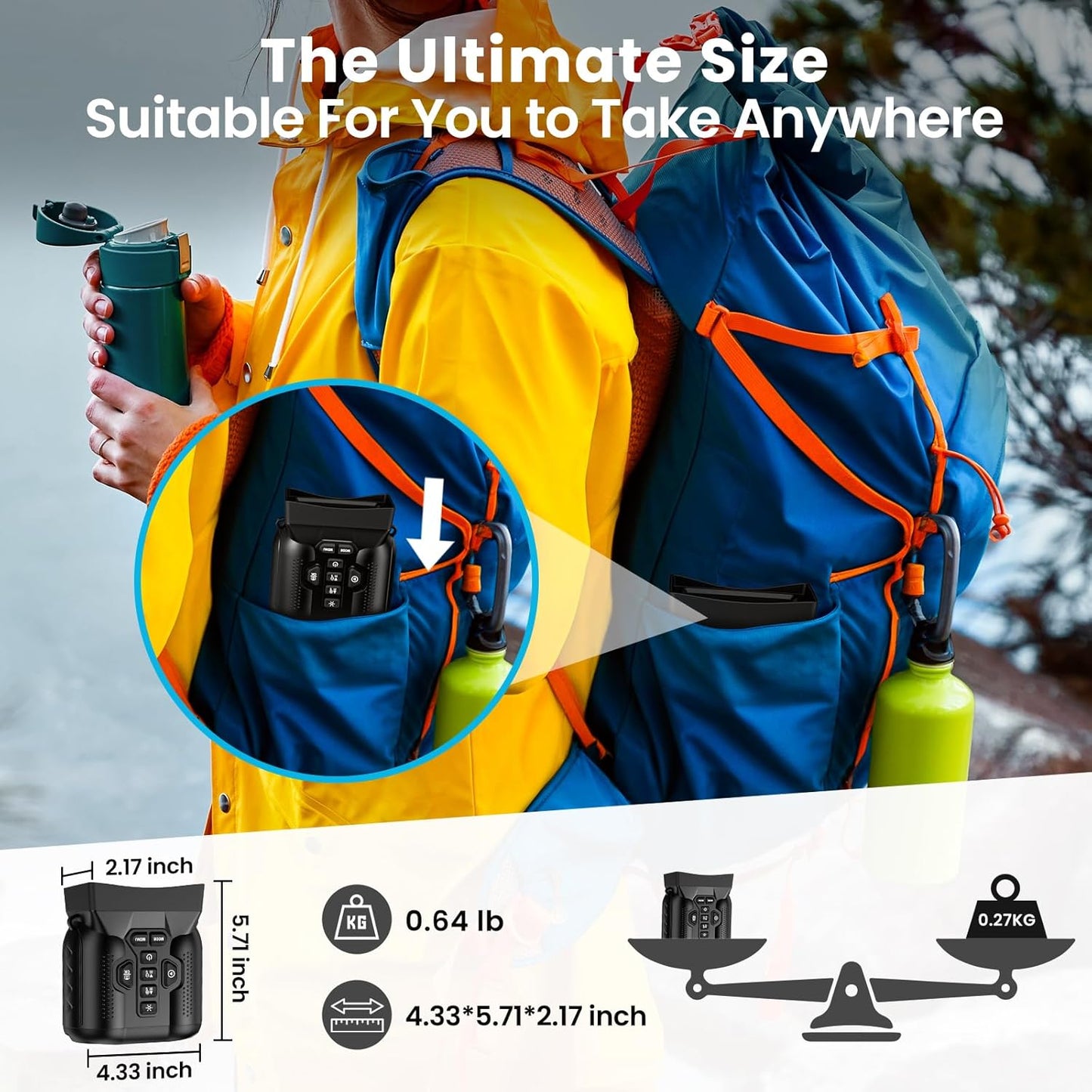 4K Night Vision Goggles, 3.0" HD Display Night Vision Binoculars, Portable 9-Level Infrared NightVision, 16X Digital Zoom, 5000mAh Long-Life Binoculars, Compact Binoculars with 32GB Card