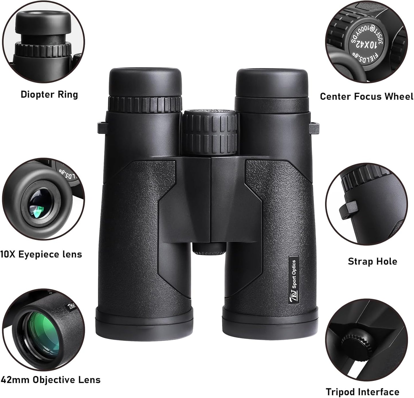 High Power 10x42 Binoculars for Adults with Bak7 Prism & BMC Coating - Binoculars for Birdwatching, Hiking, Concerts