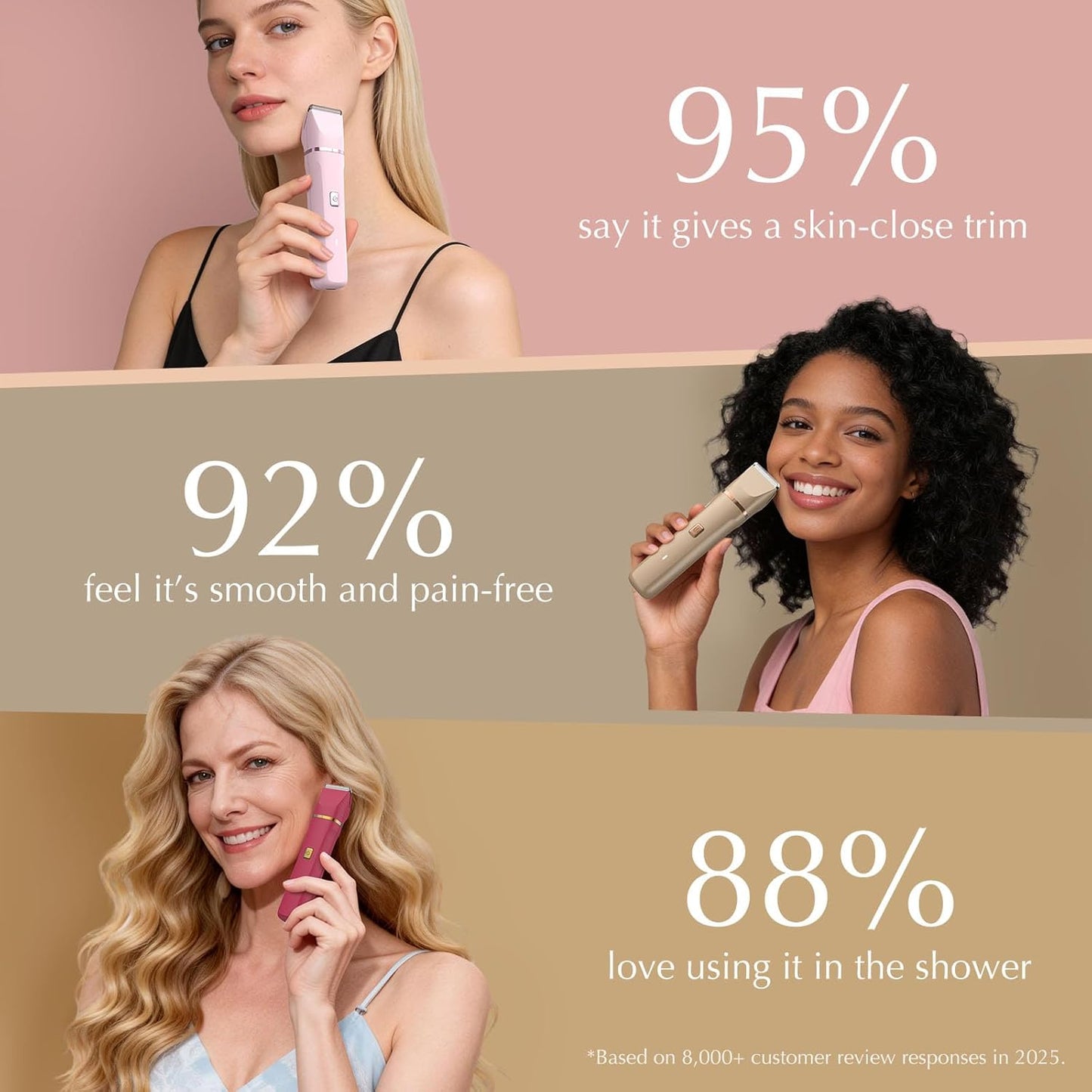 Bikini Trimmer for Women - Painless Electric Razors for Silk Skin,Cord