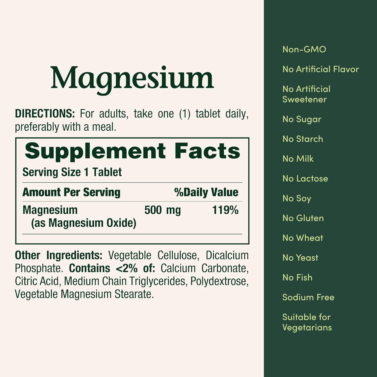 Nature's Bounty Magnesium 500 mg Tablets, High Potency Magnesium Suppl