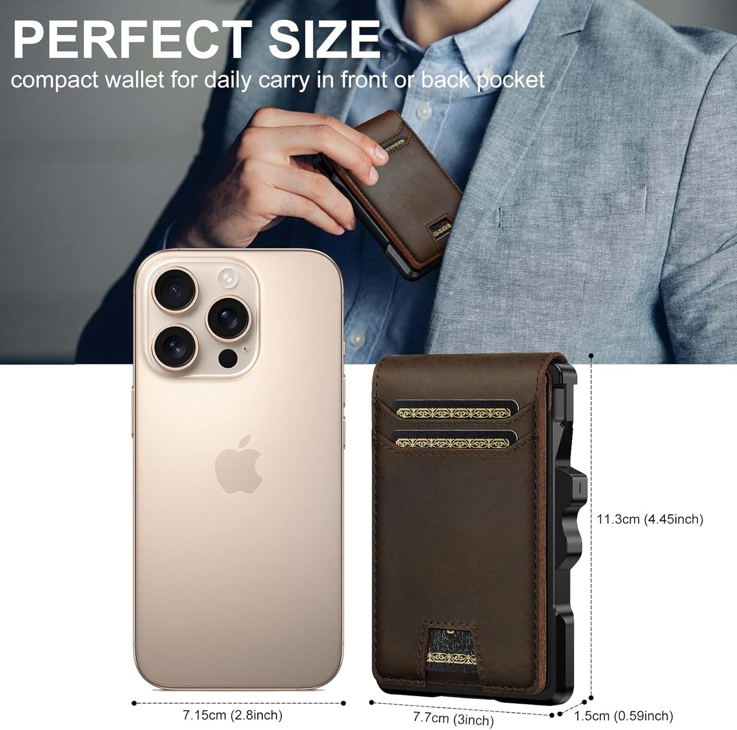 furid Genuine Leather Wallet for Men: Slim RFID Minimalist Wallets wit