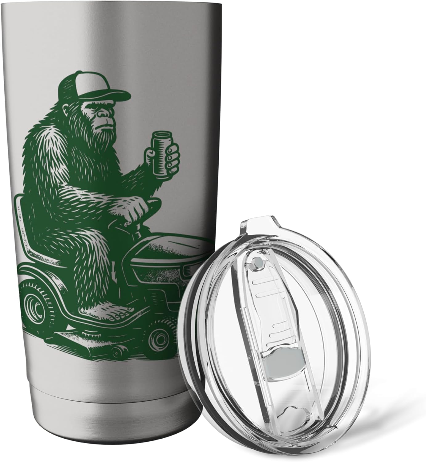 Bigfoot Lawn Mower Sasquatch Lawn Mowing Stainless Steel Insulated Tumbler