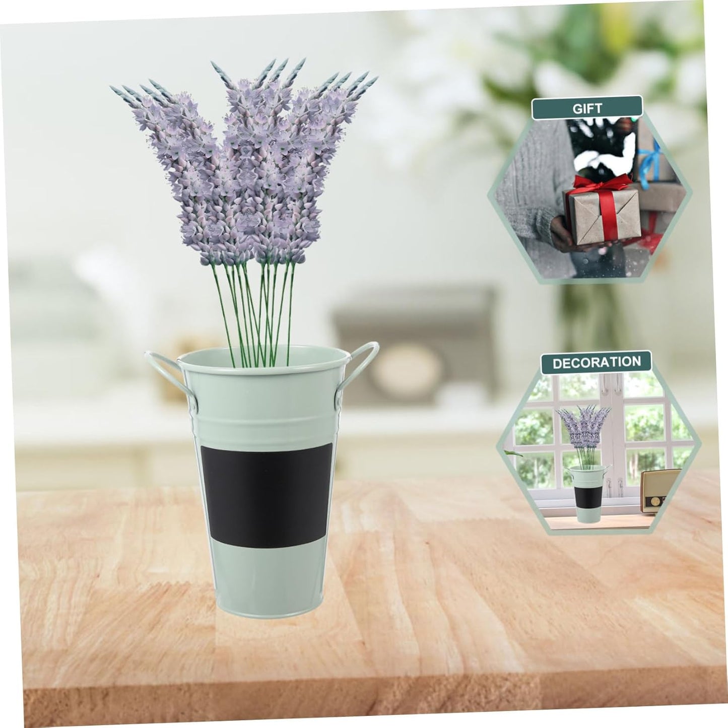 PRETYZOOM Iron Flower Bucket Vase Multi-Function Home Decor Mini Plant