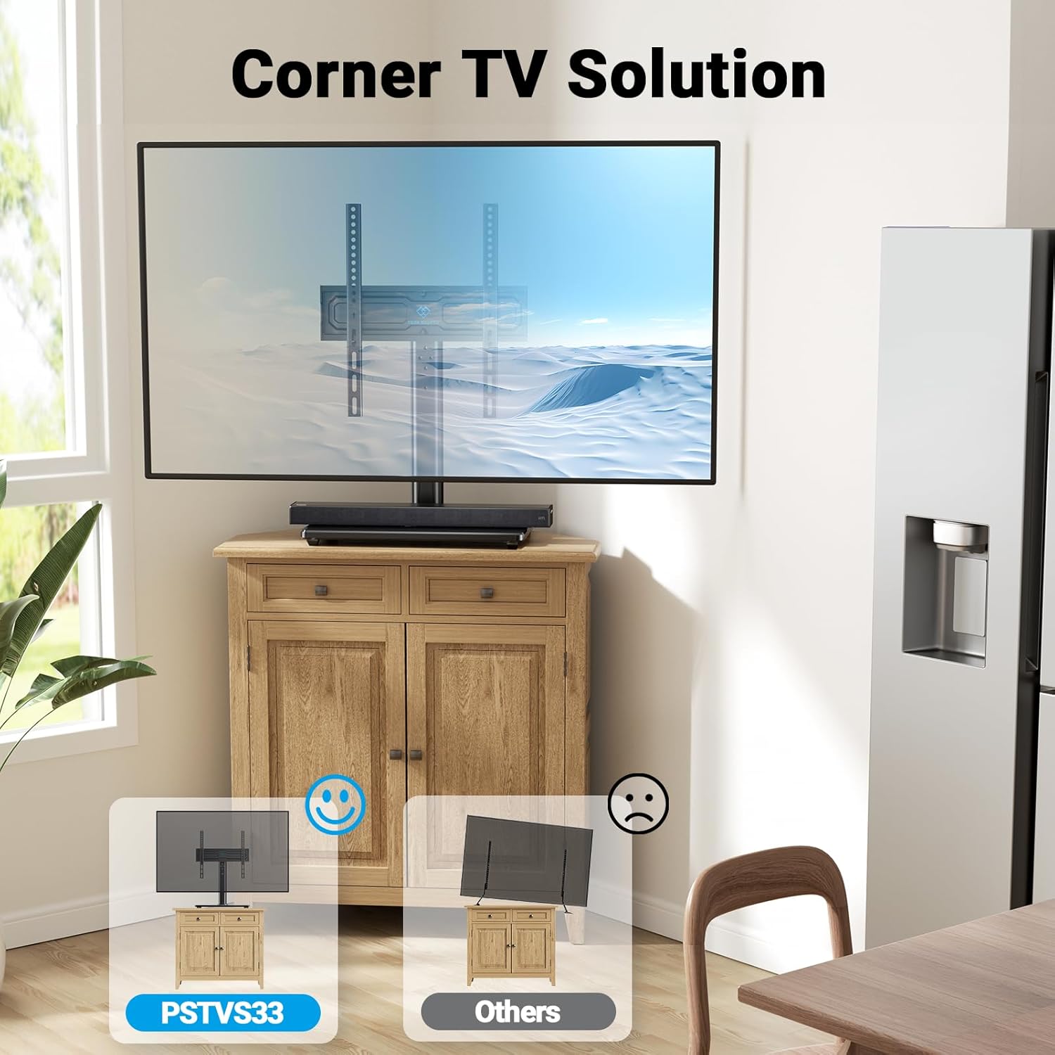 PERLESMITH Universal Swivel TV Stand for 24-60 inch TVs up to 99 lbs, 