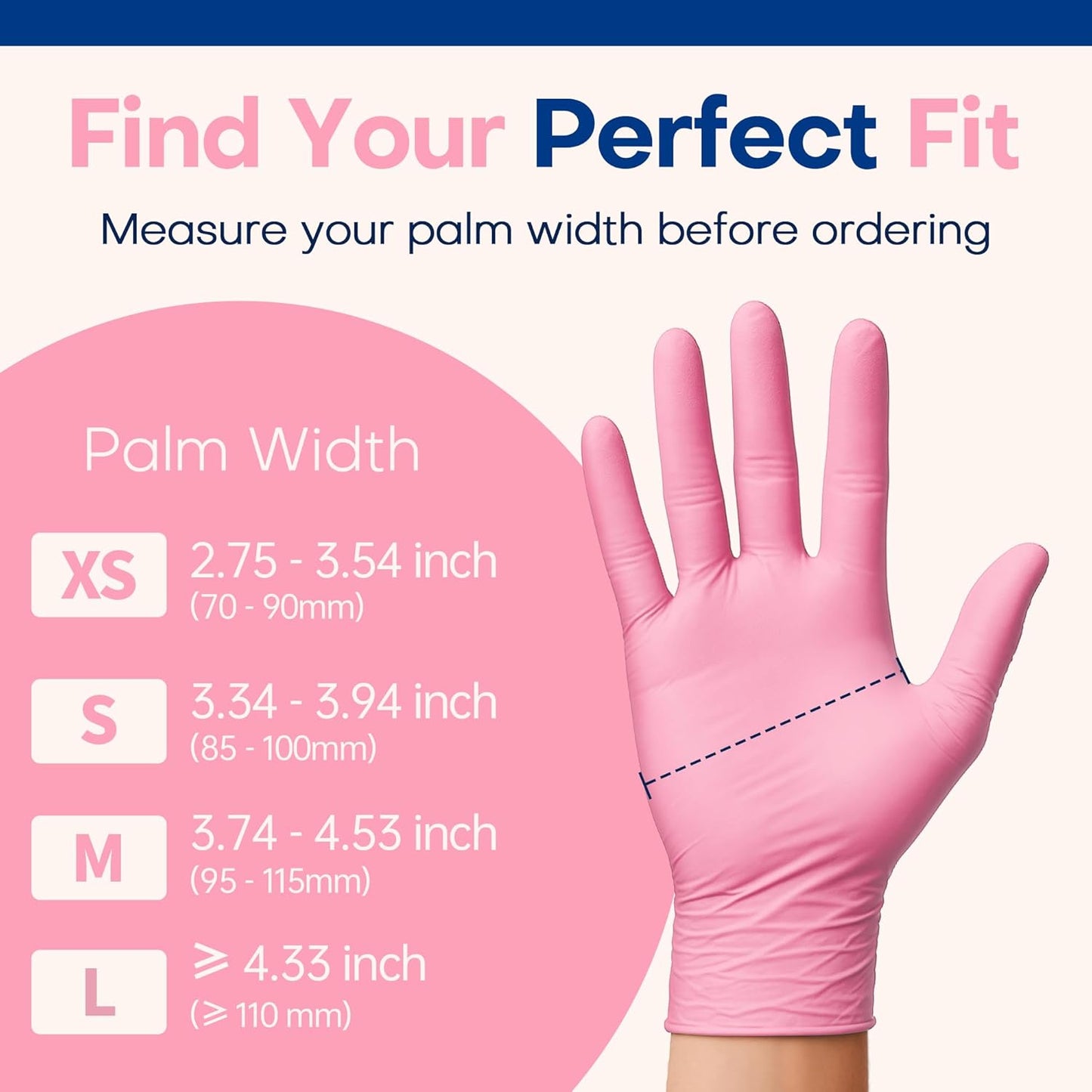 Medical Nitrile Exam Gloves, 3.5 mil Powder-Free Food-Safe Disposable Glove for Cooking Cleaning Esthetician 100 Pcs