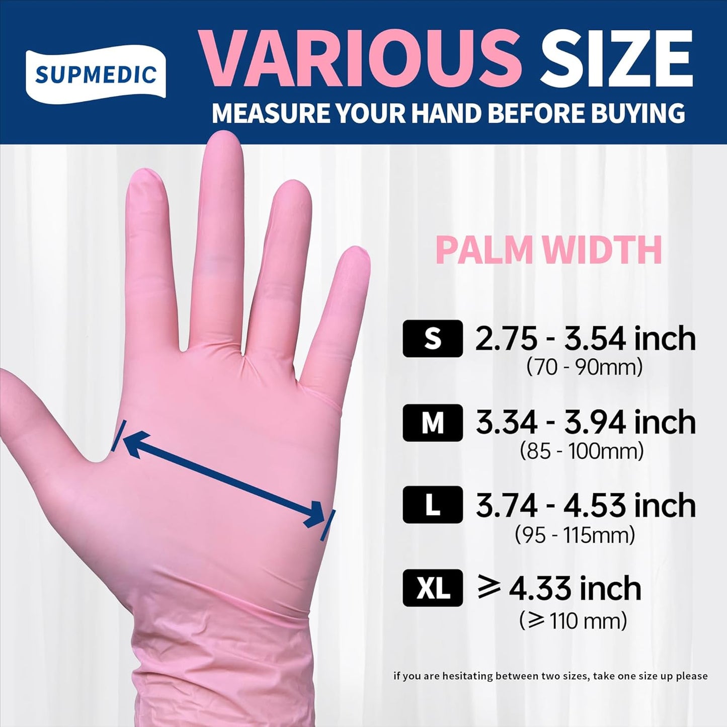 Medical Nitrile Exam Gloves, 3.5 mil Powder-Free Food-Safe Disposable Glove for Cooking Cleaning Esthetician 100 Pcs