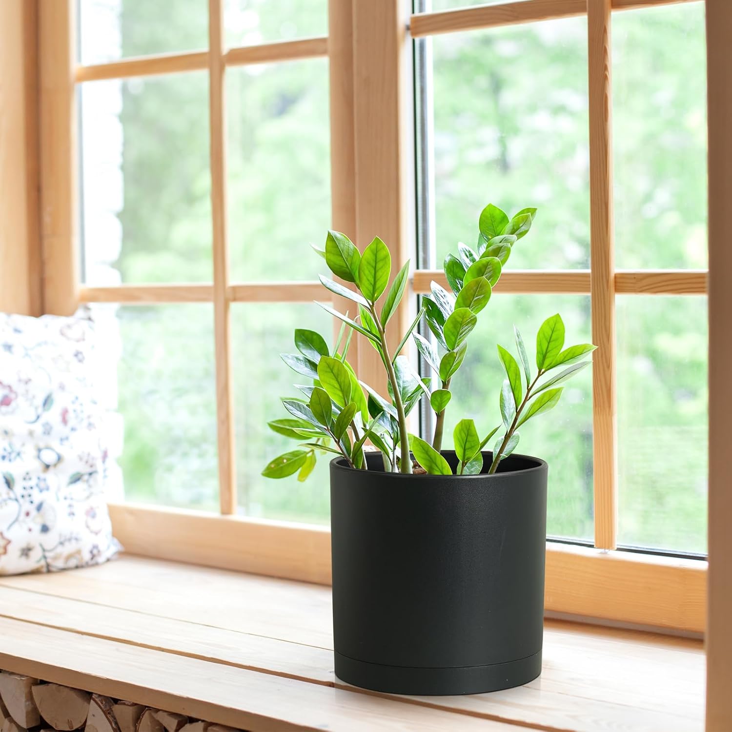 8 Inch Medium Plant Pots for Indoor Outdoor Plants, Cylinder Deep Flow