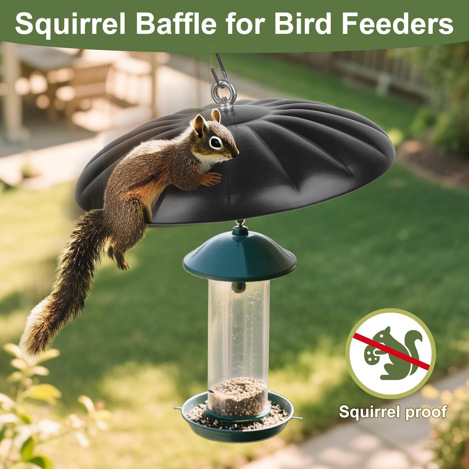 Bird Feeders Cover, Metal Squirrel Baffle for Bird Feeder, Squirrel Pr