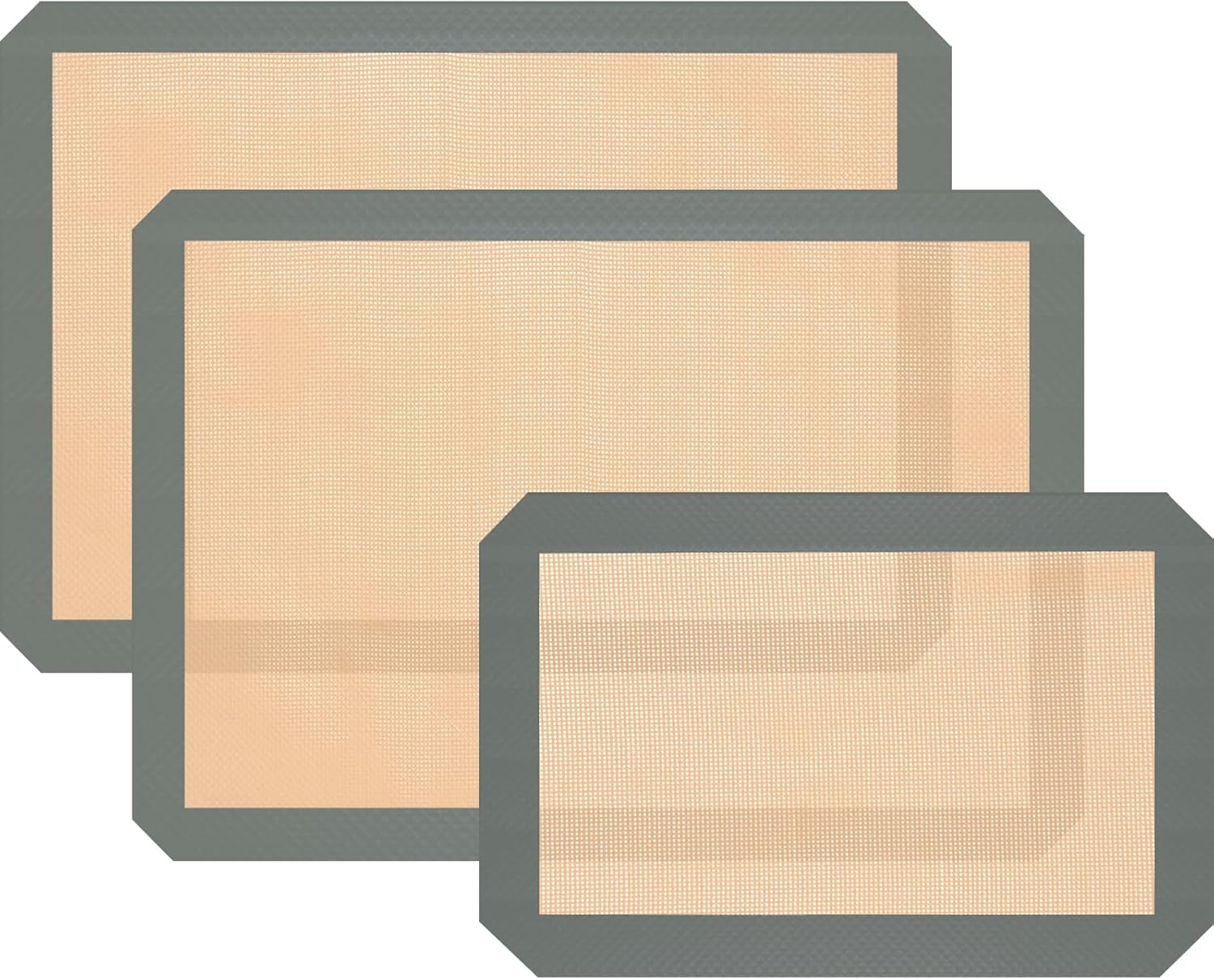 Silicone Baking Mat, 3 Pack Reusable Baking Sheet, Non-Stick ＆ Food Sa