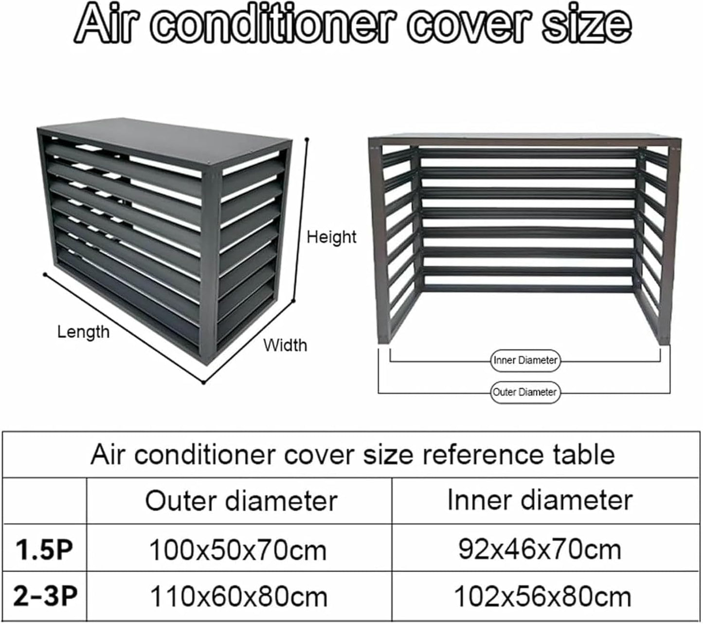 Outdoor Air Conditioner Cover Hideaway Fence, Aluminum Air Conditioner Cover, Decorative Plant Stand, Waterproof Partition Fence~/