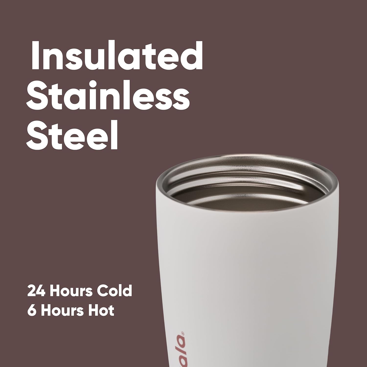 Owala SmoothSip Slider Insulated Stainless Steel Coffee Tumbler, Reusa