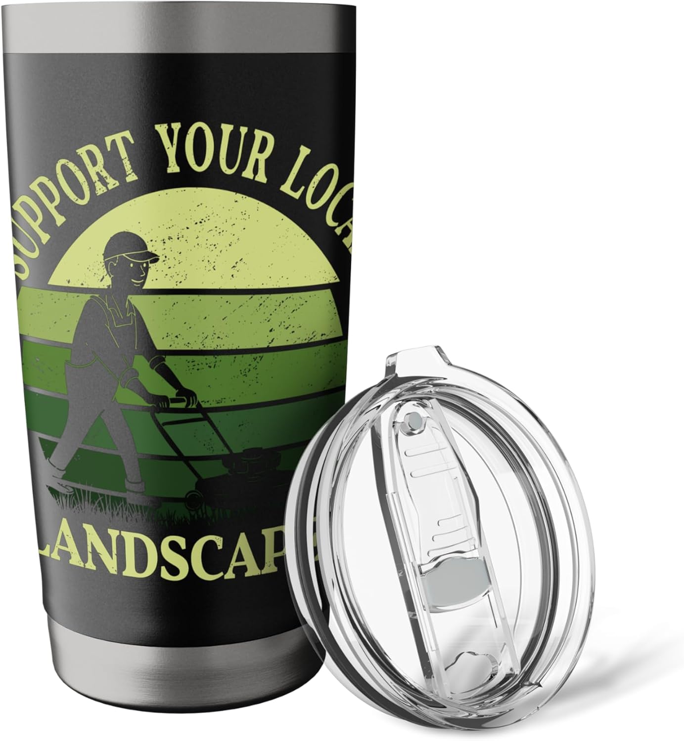 Lawn Mower Mowing Gardener Support Your Local Landscaper Stainless Steel Insulated Tumbler