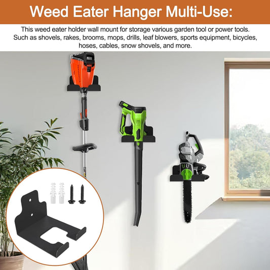 RO6G Weed Eater Rack Garage Wall Organizer, Weed Wacker Hanger for Garage Wall, Weedeater Hanger Wall Mount Fits Most String Trimmer Weed Wacker and Garden Power Tools