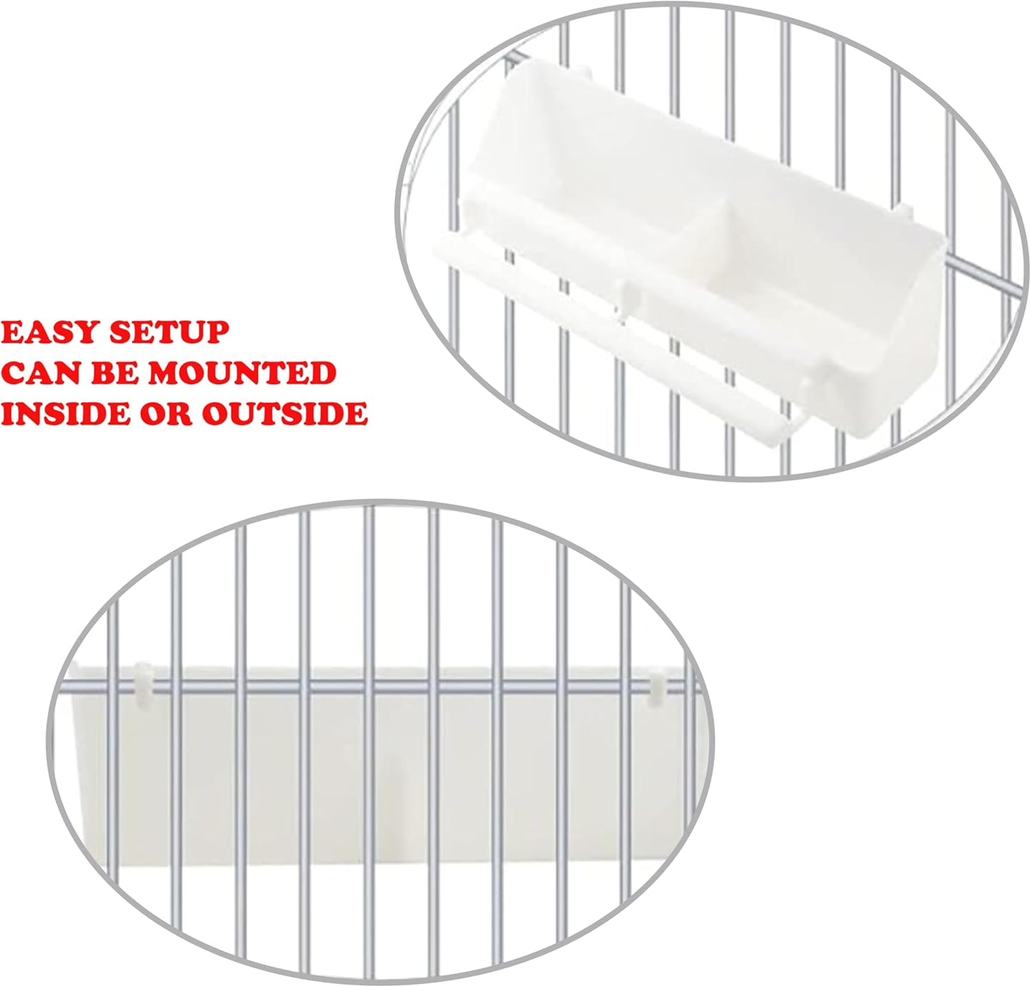 4 Pack Bird Cage Feeder Bird Feeder for Cage & Comederos para Pajaritos - Double Cups PP Material Holds More Feeds for Small Birds