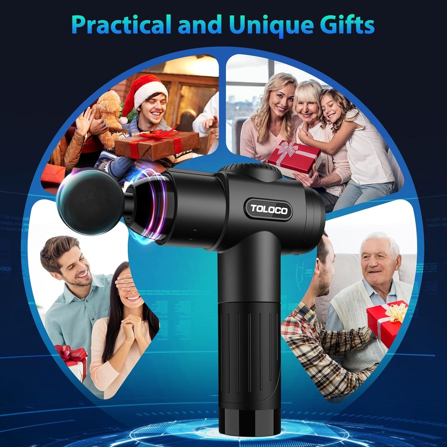 TOLOCO Massage Gun, Deep Tissue Back Massage for Athletes for Pain Rel