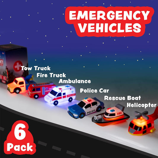 Tub Works® Emergency™ Cars Light Up Bath Toys, 6 Pack | Water-Activate
