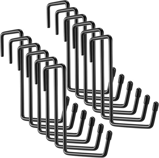 12 Pack Heavy Duty Rafter Hanger Hooks, Vinyl Coated Garage Ladder Hanger, Large S Hook Storage Organizer, Bicycle Hooks for Organizing Garden Tools, Ladders, Hoses, Ropes and More Equipment(Black)