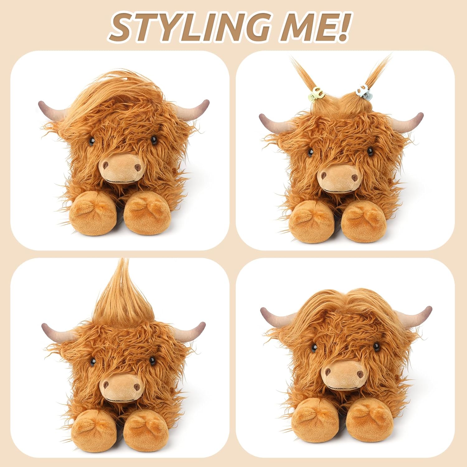 Highland Cow Stuffed Animals, Microwavable Stuffed Animals Heating Pad