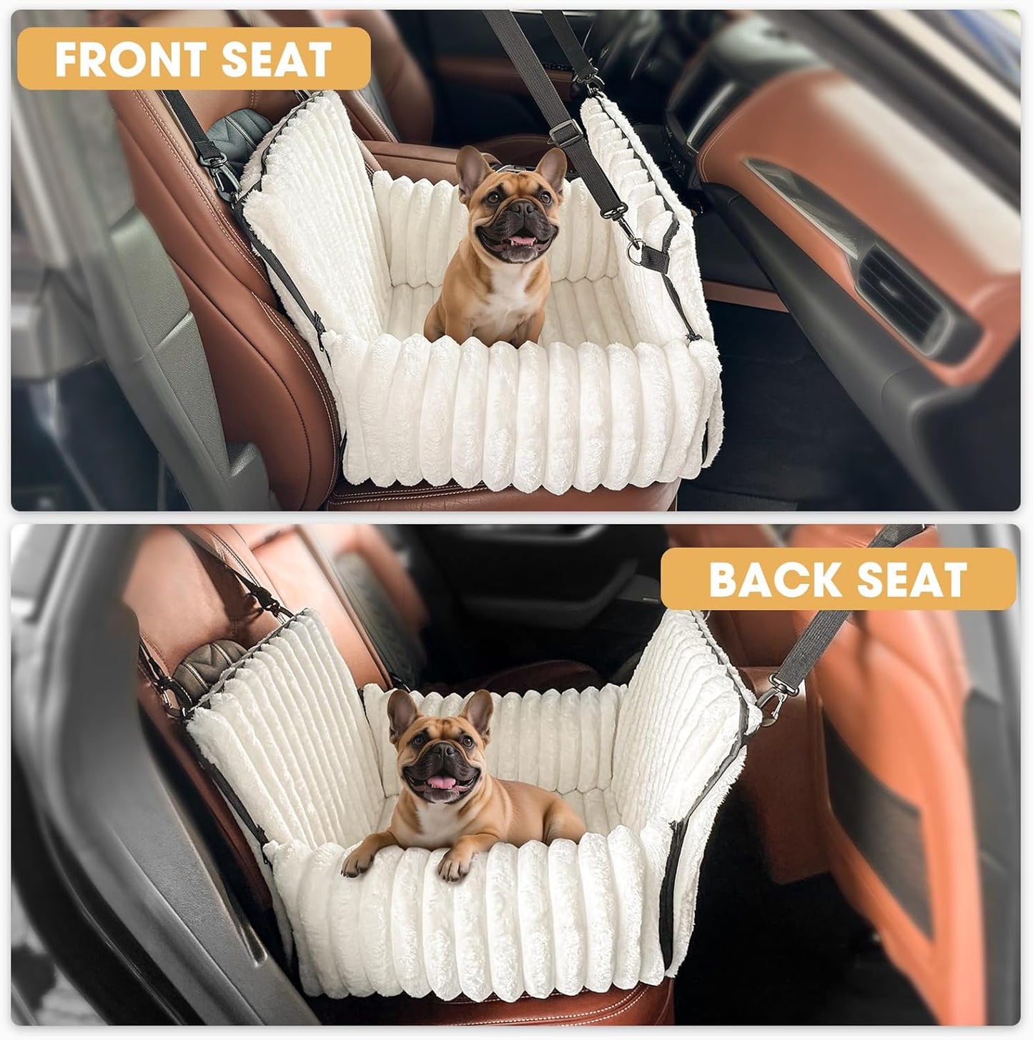 MIXJOY 6-in-1 Dog Car Seat for Small/Medium Dogs up to 25 lbs, Multi-F