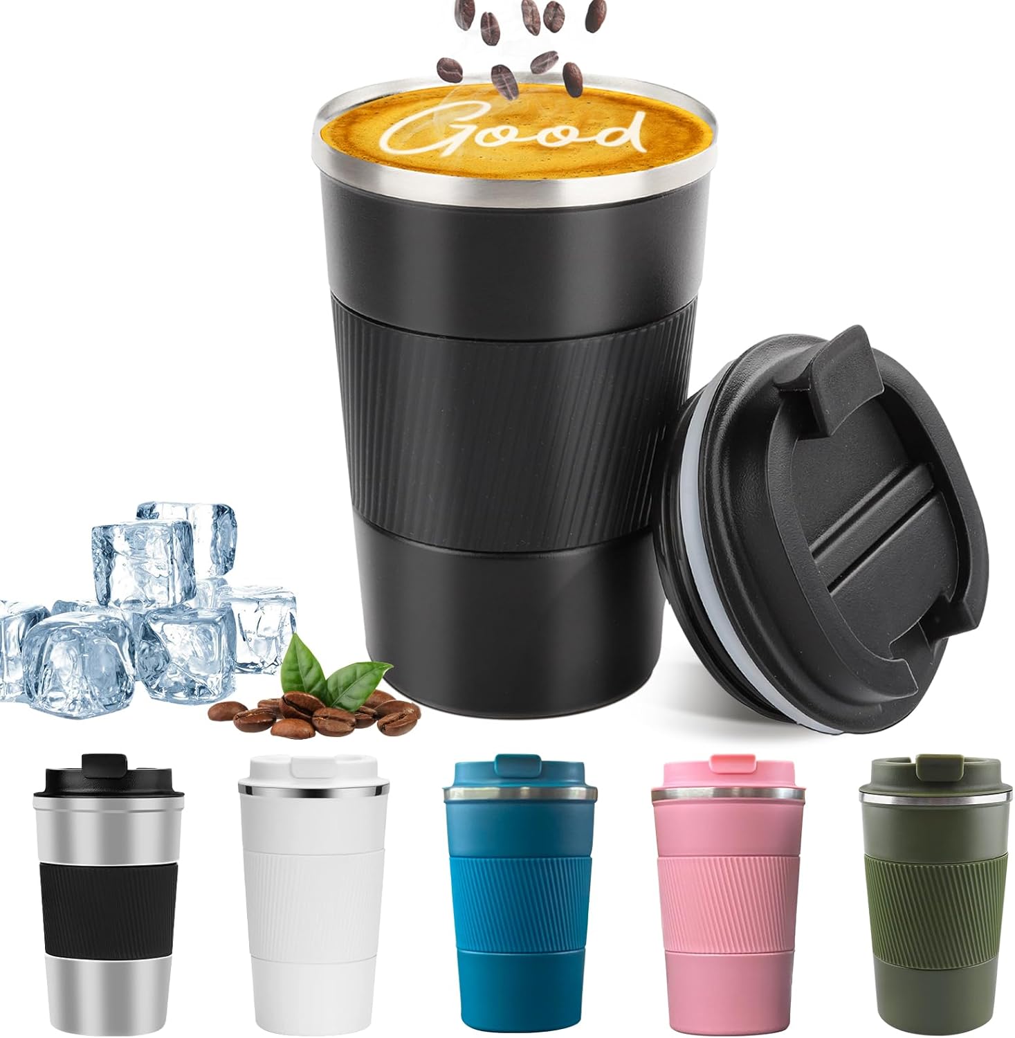 YINBAOGE Insulated Travel Coffee Mug, Spill & Leak Proof, Portable To 