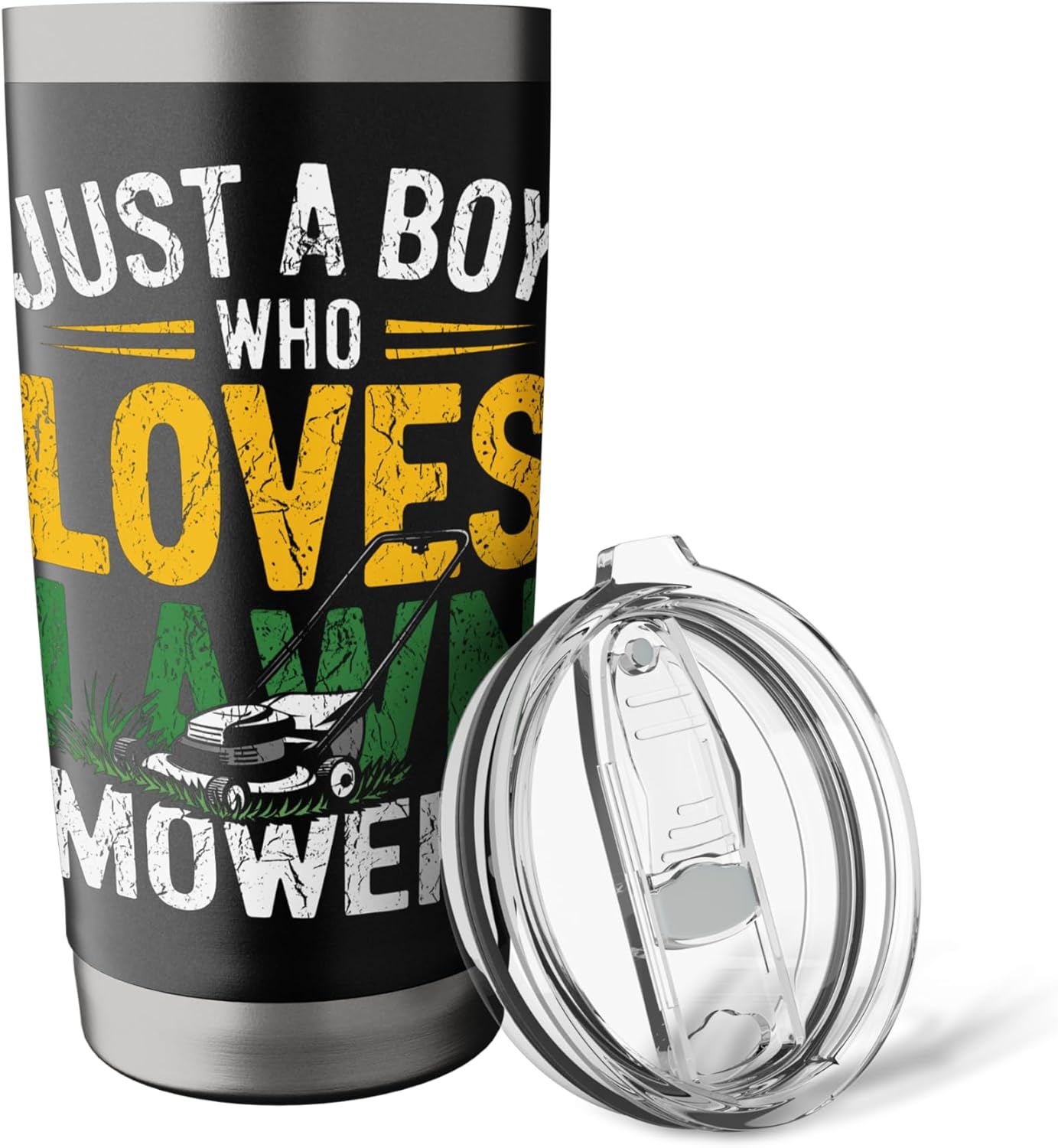 Mowers Mowing Grass Mowing Just A Boy Who Loves Lawn Mowers Stainless Steel Insulated Tumbler
