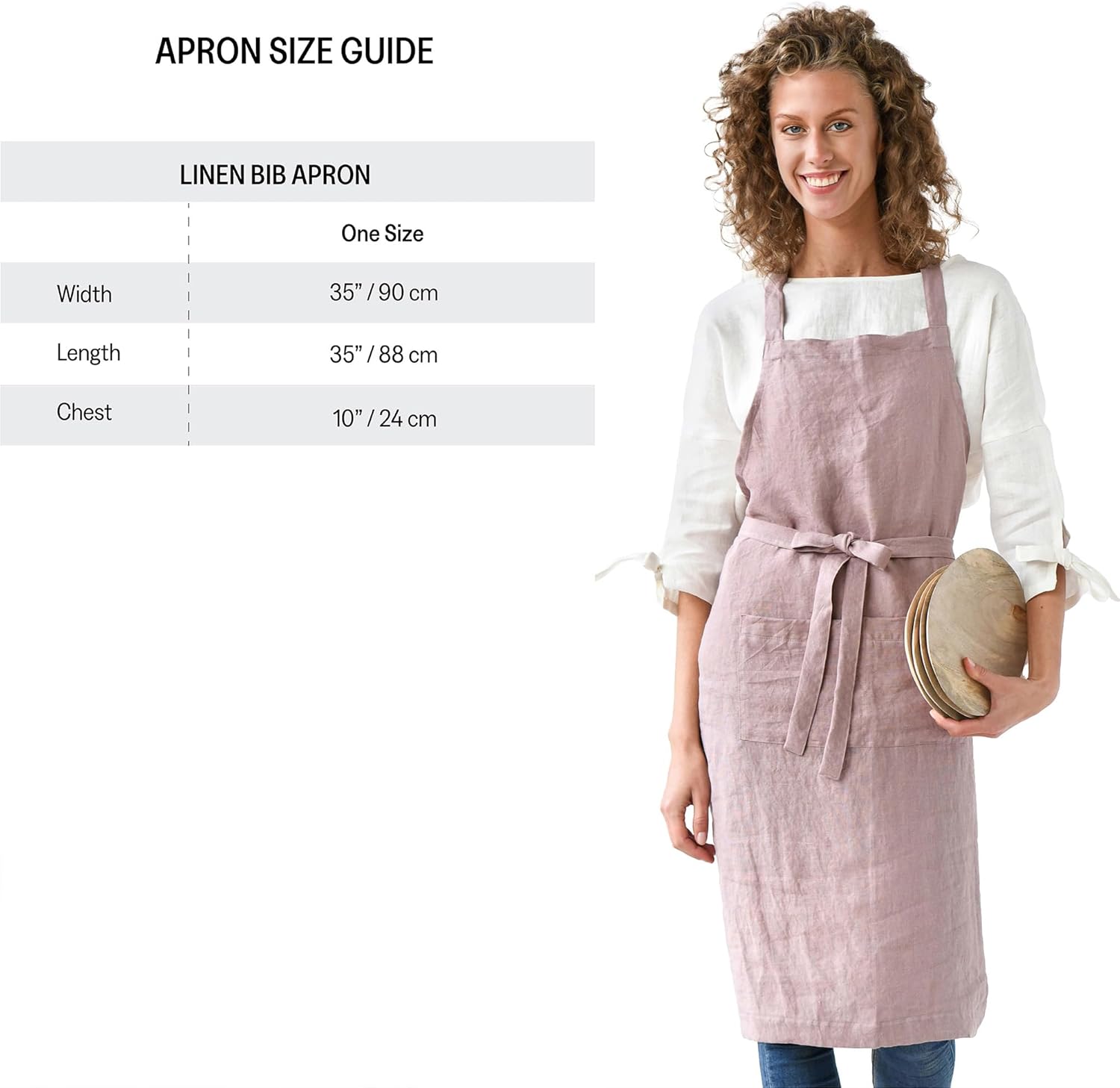 MagicLinen 100% Linen Apron - Cooking, Gardening, Grilling, Painting A