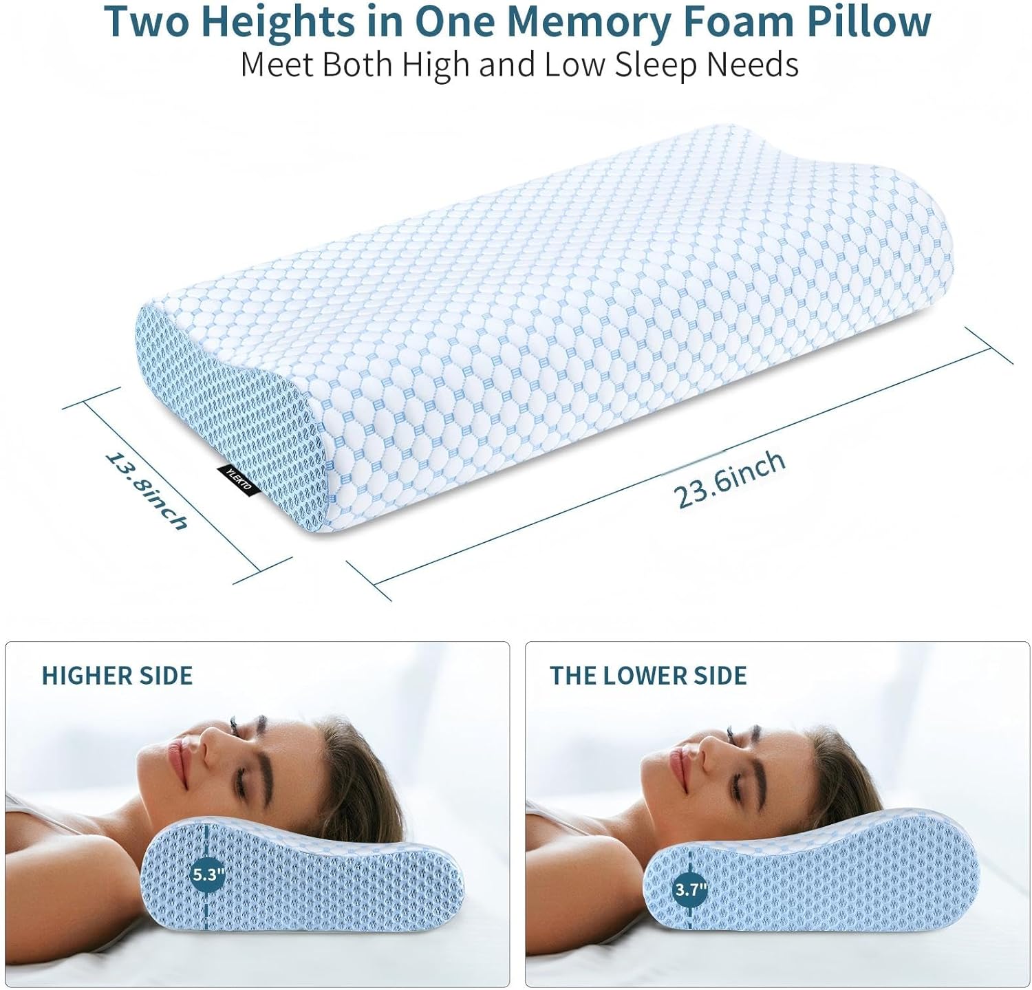 Cervical Pillow for Neck Pain Relief, Contour Memory Foam Pillows for 