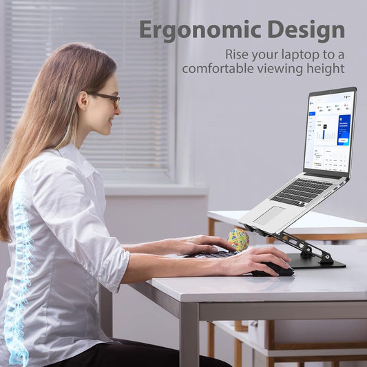 Adjustable Laptop Stand for Desk, Metal Foldable Laptop Riser Holder, 
