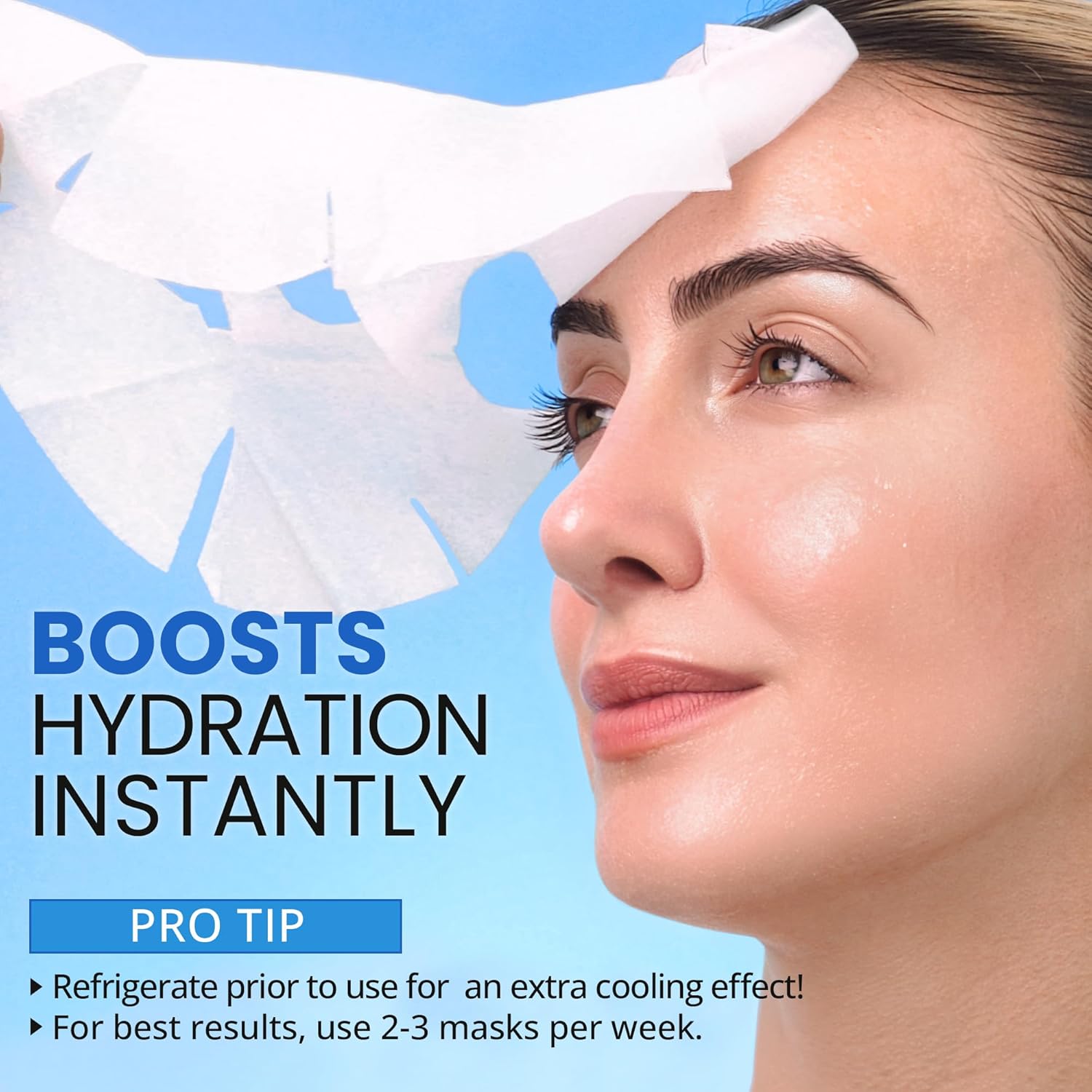 Ebanel 20 Pack Collagen Face Mask with Hyaluronic Acid, Vitamin C, Pep
