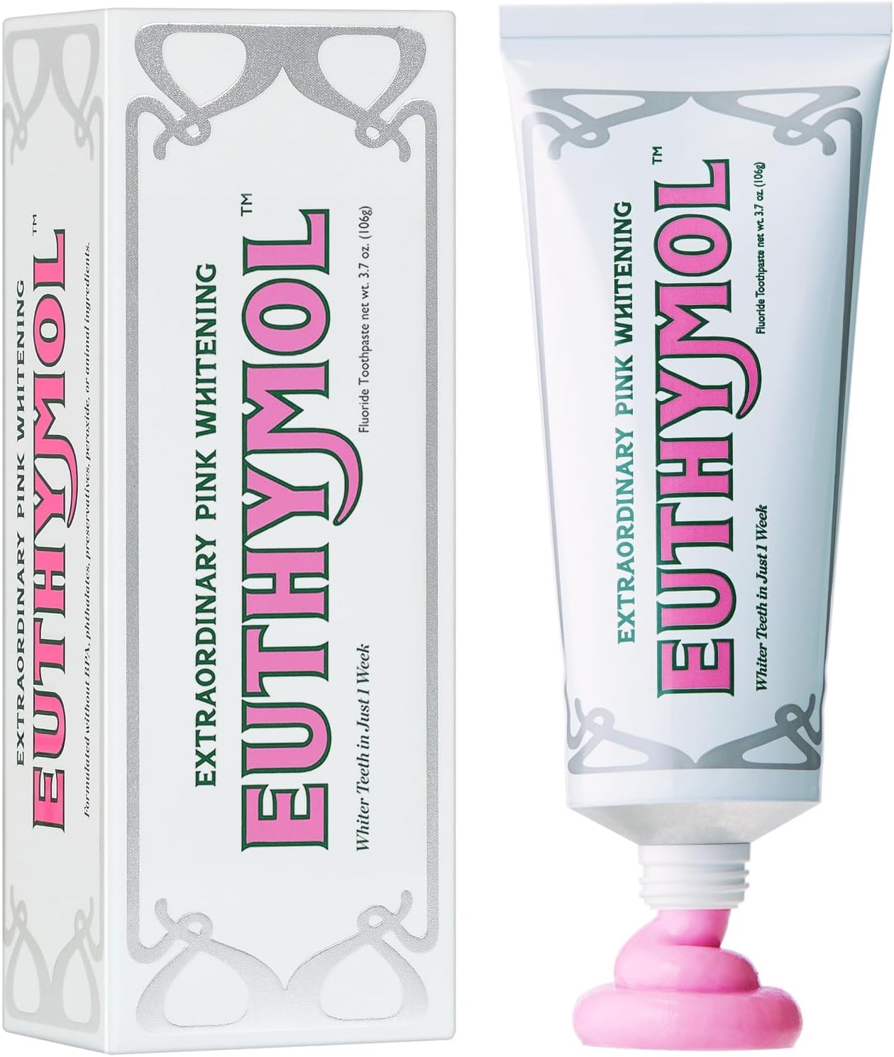EUTHYMOL Whitening Toothpaste (3.7fl oz) - Stain Removal in 2 Weeks, L