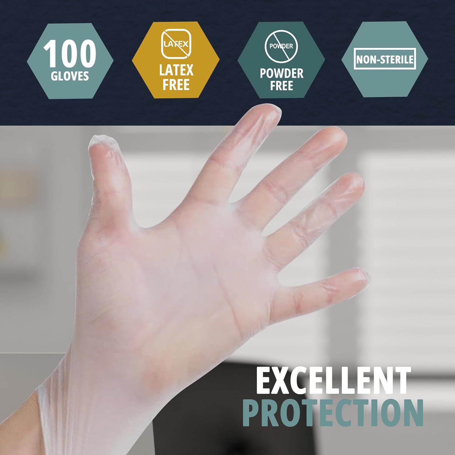 MED PRIDE Disposable Medical Grade Vinyl Exam Gloves, Latex & Powder F