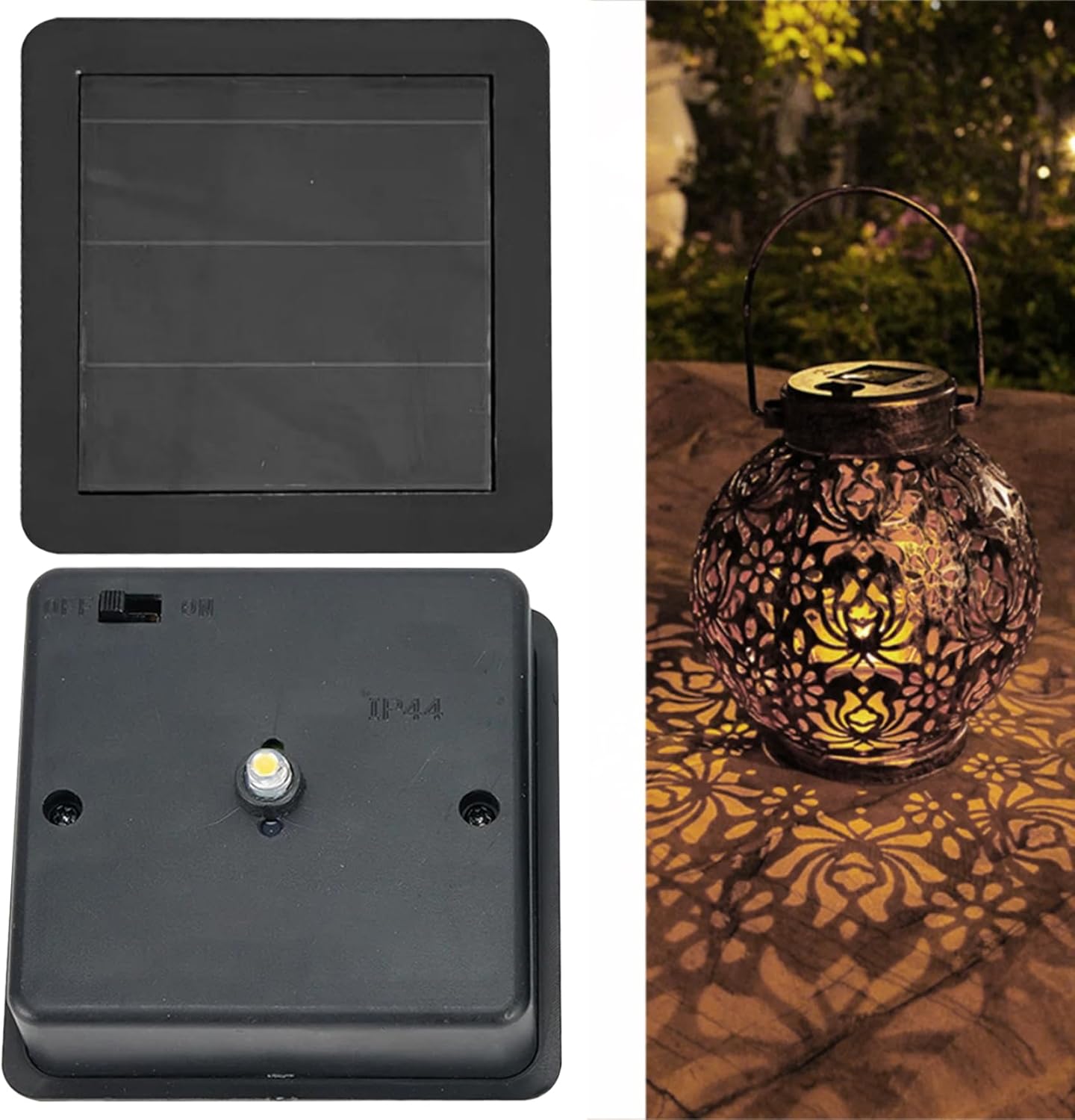 Solar Light Replacement Top with LED Light 2Pcs 2.8in Replacement Solar Units Square DIY Warm White Parts Parts