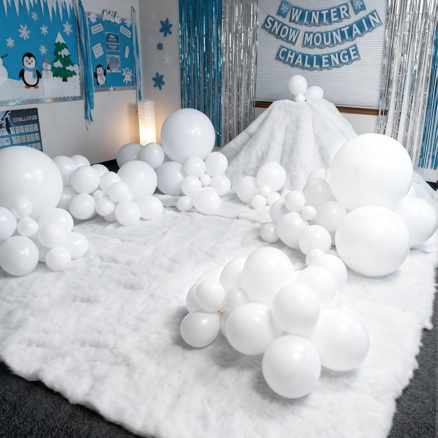 Snowball Mountain Decoration Kit for VBS 2026 Party 6 Pack Snow Blanke