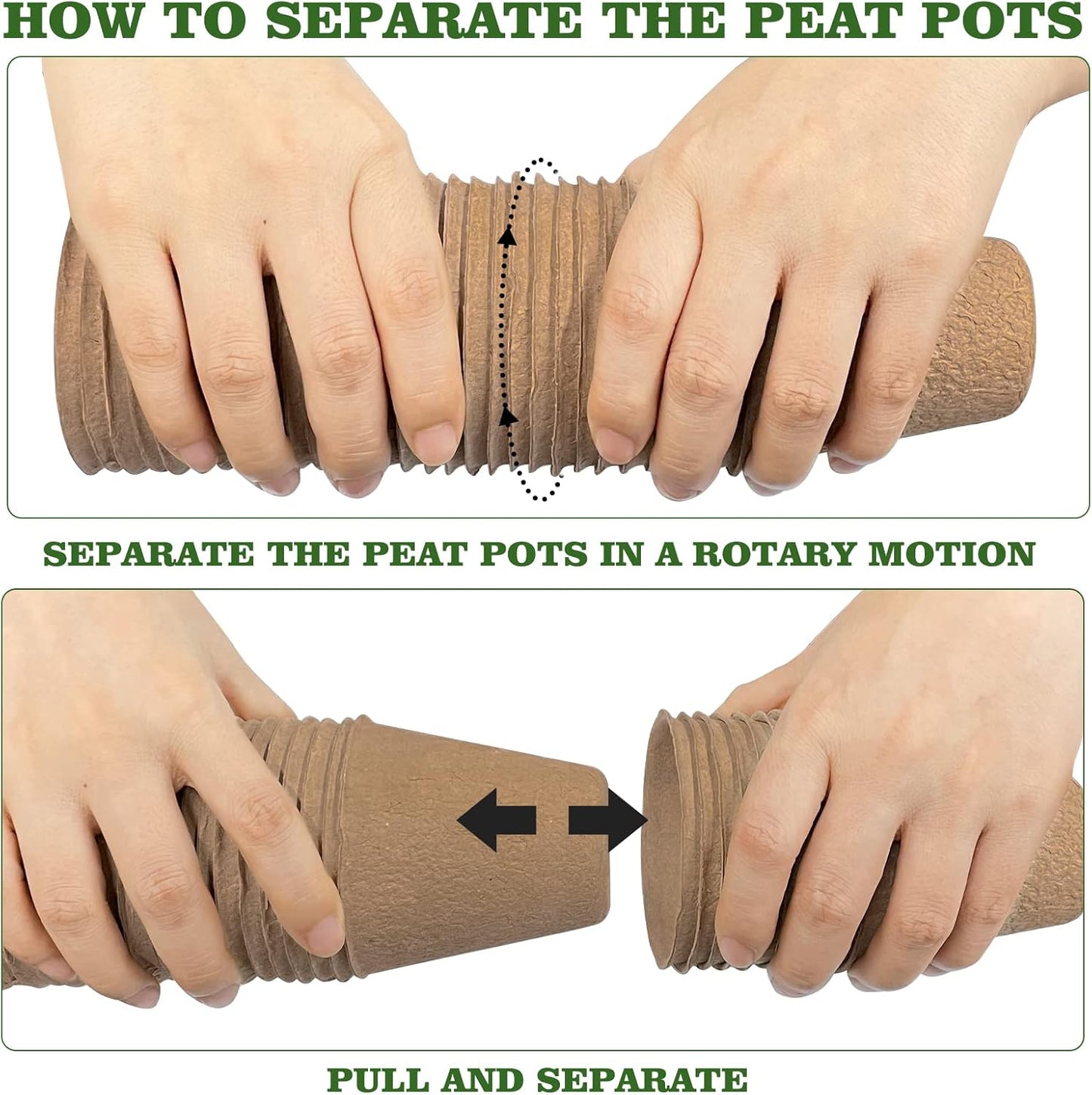 40Pcs 3.15 Inch Peat Pots, Biodegradable Eco-Friendly Round Plant Seed