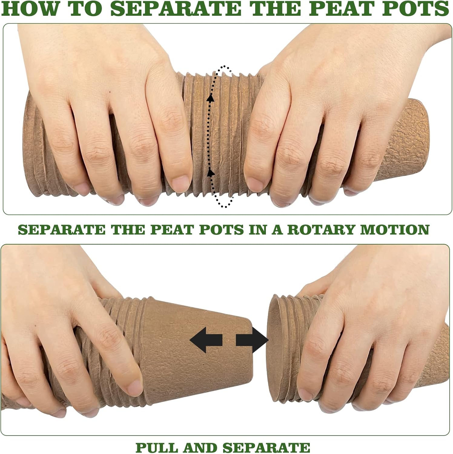 40Pcs 3.15 Inch Peat Pots, Biodegradable Eco-Friendly Round Plant Seed