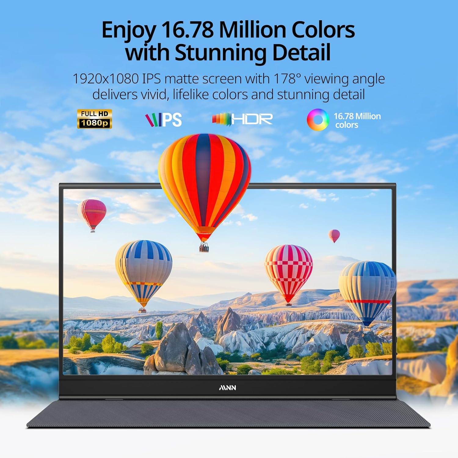 MNN Portable Monitor 15.6inch FHD 1080P USB C HDMI Gaming Ultra-Slim I