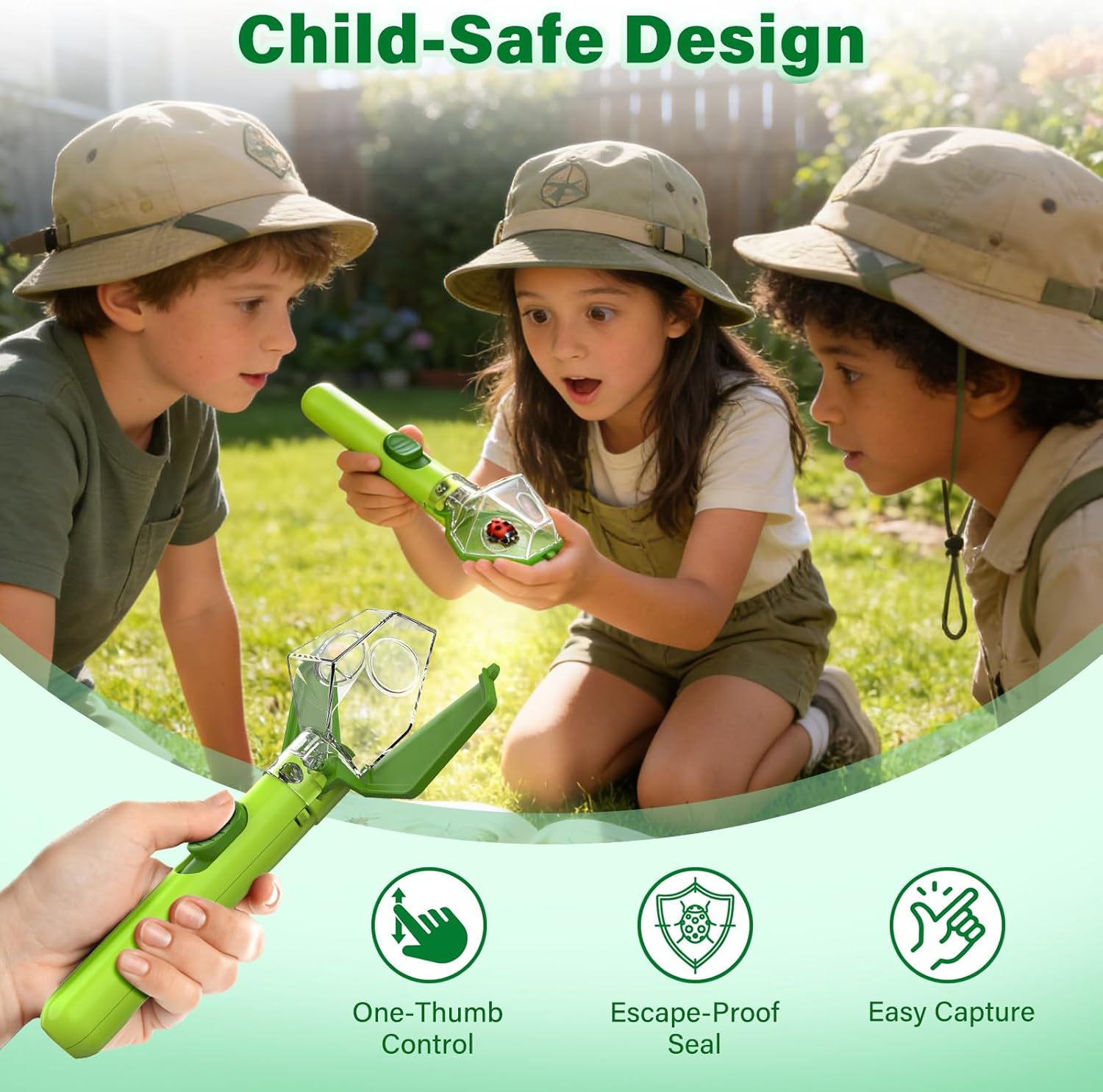 Bug Catcher for Kids, Insect Trap Kit with 6X Magnifier Glass - STEM E